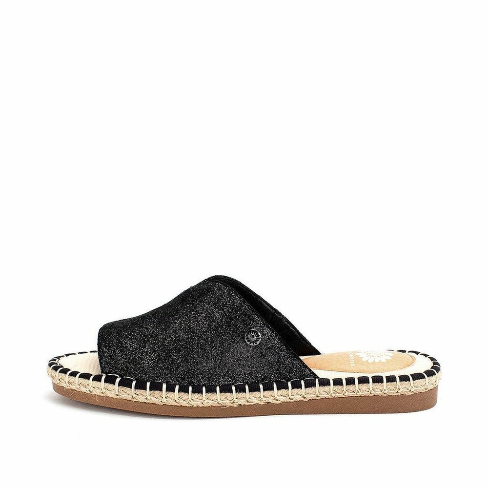 Yellow Box Black Glitter Slide Sandals - Picture 5 of 16